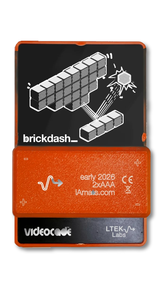 VIDEOCADE brickdash — back of the shell