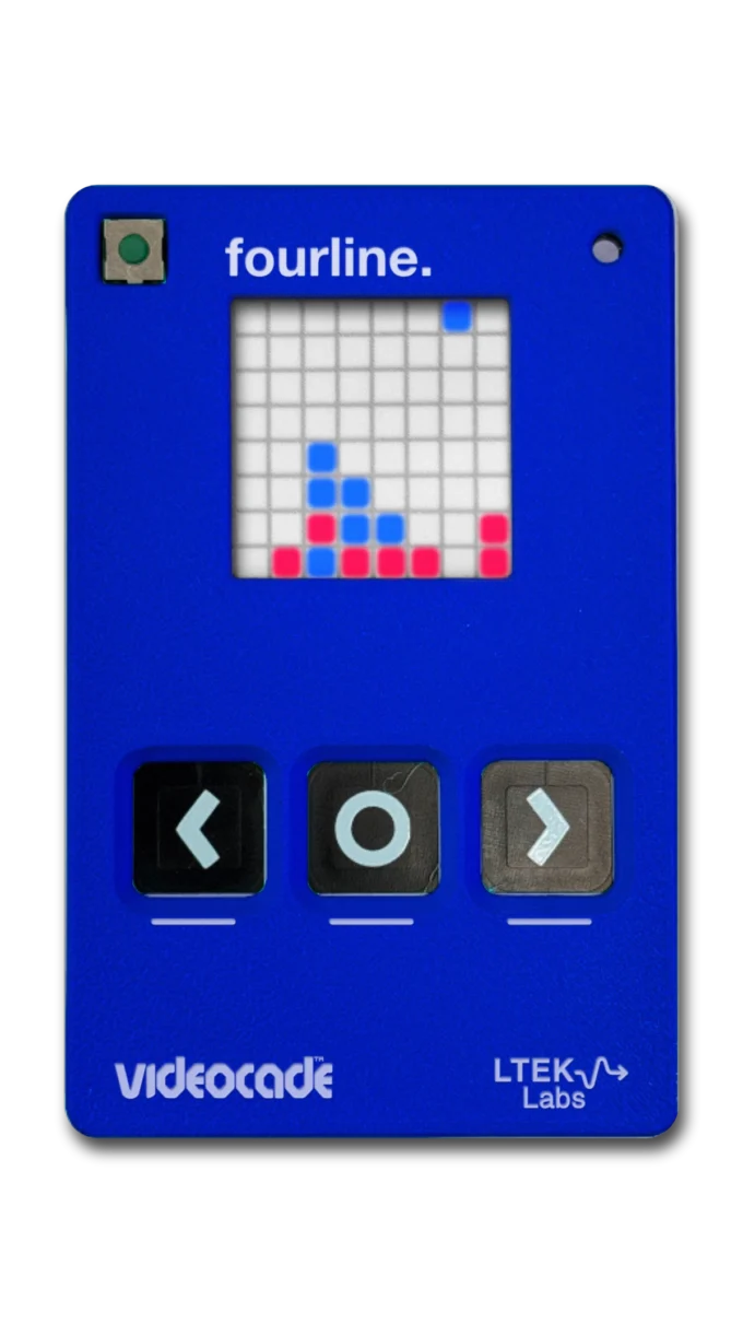 VIDEOCADE fourline — blue shell, front view
