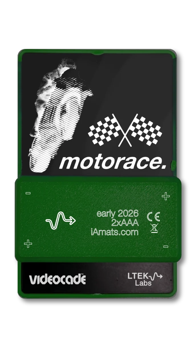 VIDEOCADE motorace — back of the shell